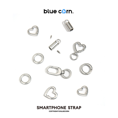 【bluecorn】蓝色苞米哑银五金配件合集通用百搭爱心皮蛋可拆卸适用于手机挂绳