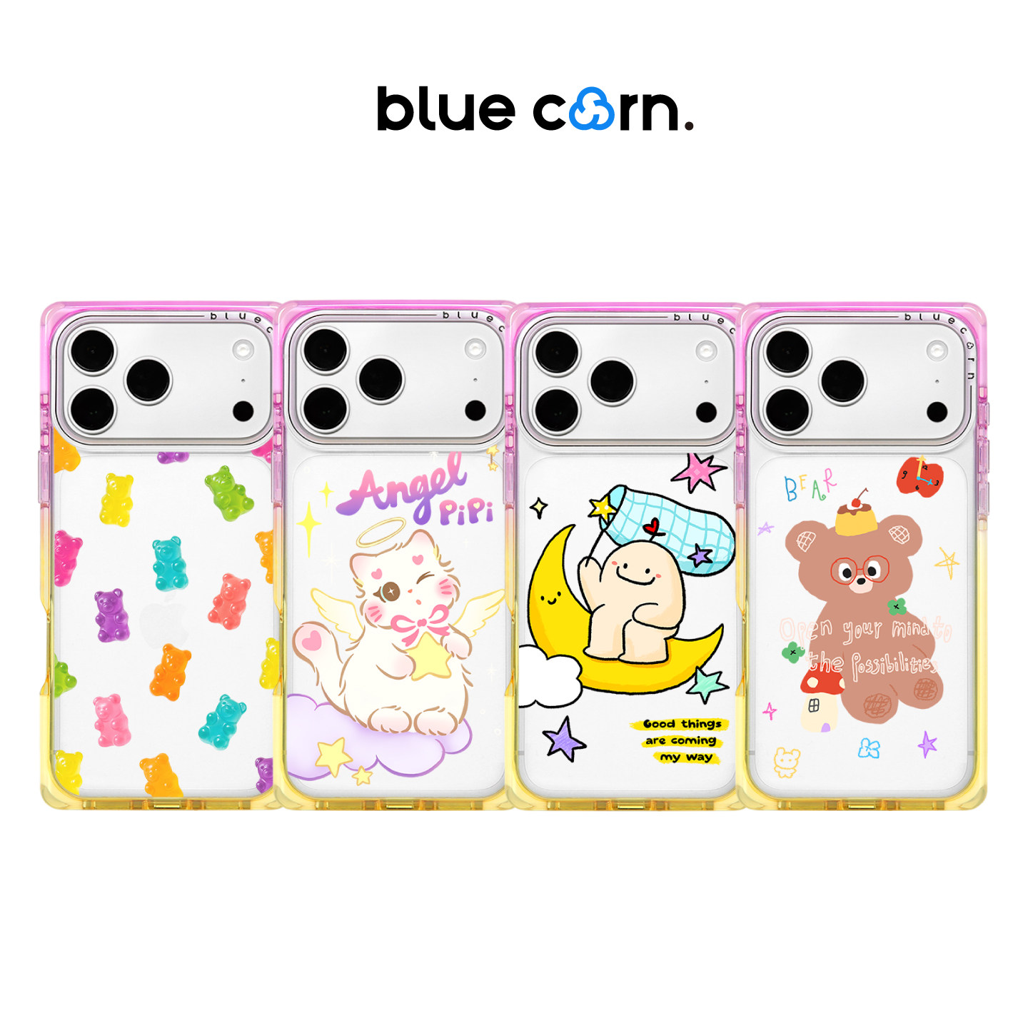 bluecorn蓝色苞米原创milkangel黄紫奶方合集方形直角边手机壳适用于iPhone 17/16/15PRO M