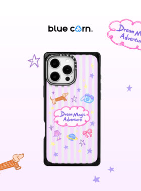 【bluecorn】蓝色苞米原创紫色涂鸦适用于iPhone 17/16/15PRO/MAX magsafe镜面磁吸防摔全包卡通手机壳保护套