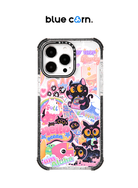 bluecorn蓝色苞米原创冲浪小黑y2k可爱风适用于iPhone 17 promax 16pro15 磁吸magsafe 防摔全包手机壳保护套