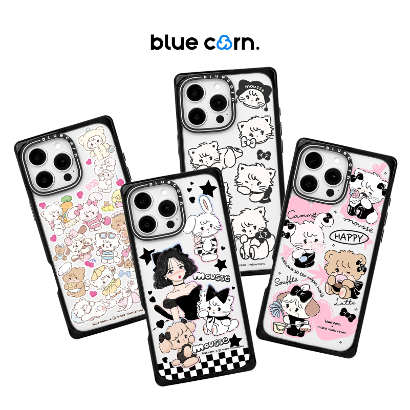 bluecorn蓝色苞米原创黑糖布丁 方形手机壳合集适用于iPhone 17PROMAX保护壳16promax直角边系列防摔保护套
