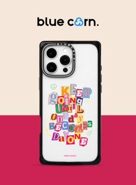 bluecorn 蓝色苞米原创Keep Going适用于iPhone 17/16/15PRO/MAX magsafe镜面磁吸防摔手机壳全包保护套