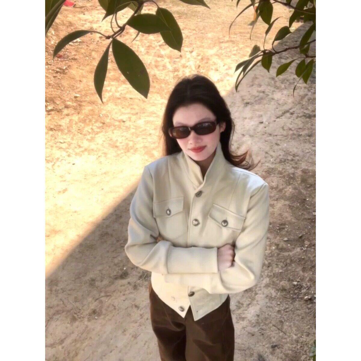 春季罗口麂皮女感外套夹