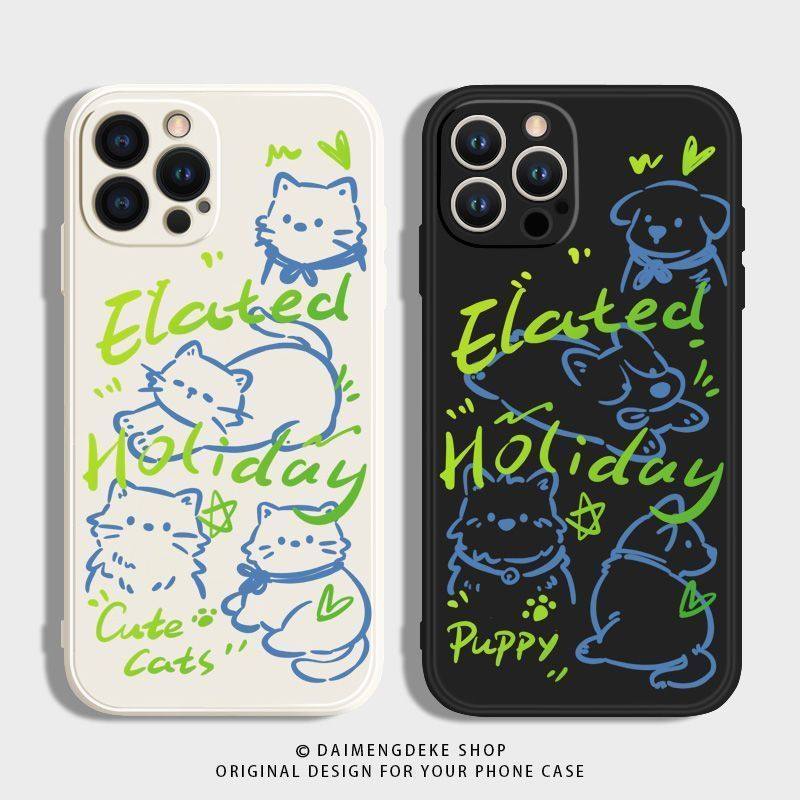 可爱的猫狗情侣iphone手机壳苹果17promax动漫16好看14小众13荣耀oppo小米vivo华为1加15高级超火独特硅胶壳