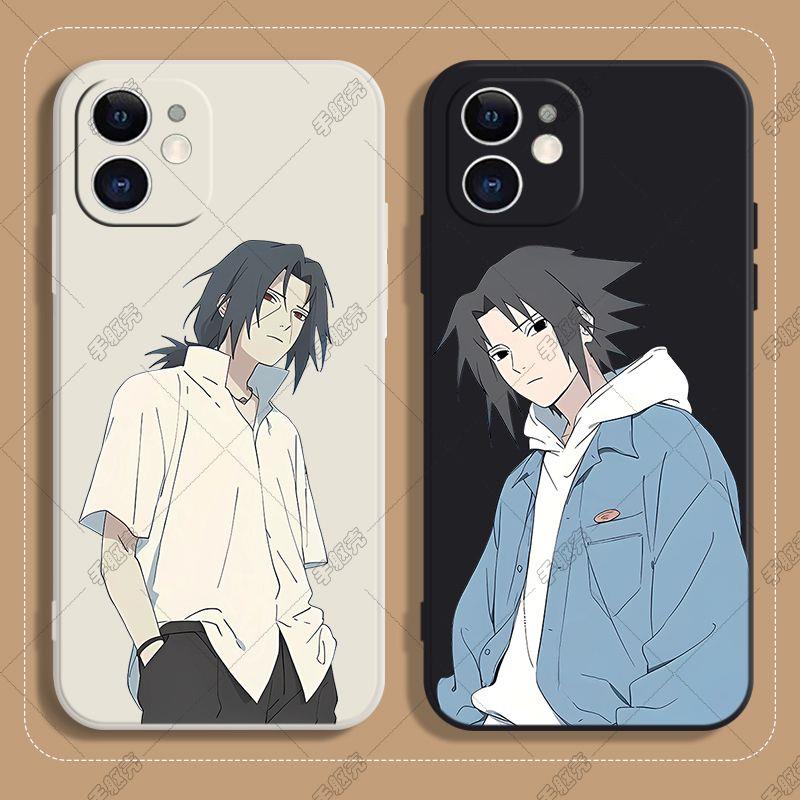 ins风简约火影忍者周边手机壳插兜宇智波鼬佐助适用于苹果16promax红米K80vivooppo华为K80荣耀系列全包软壳