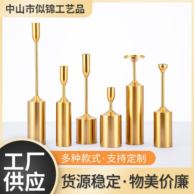 烛台六件套家居烛台饰品蜡烛台摆件欧式新古典餐桌茶几摆设铁艺