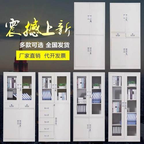 加厚铁皮文件柜办公室储物柜办公室柜子多层资料柜带锁财务凭证柜