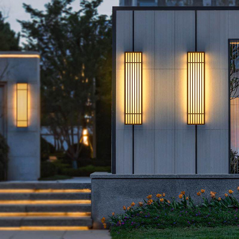 顺馨 大门壁灯户外新中式云石外墙灯庭院别墅入户门灯日式大门长