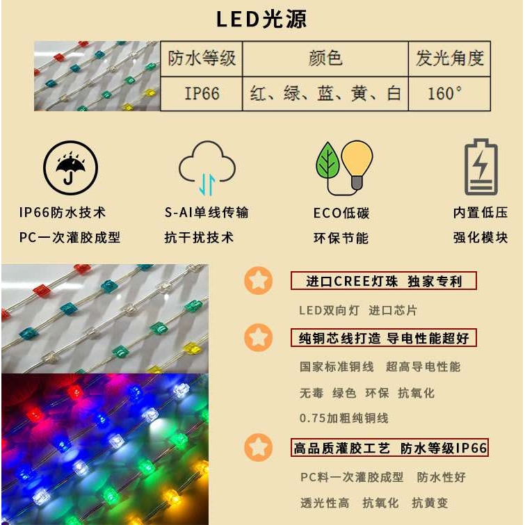 LED串灯灯光节灯光隧道路灯杆装饰灯造型灯LED跨街灯过街灯横街灯