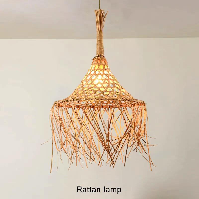 中式创意鸟窝个性田园藤编灯卧室餐厅农家乐草帽藤艺复古艺术吊灯