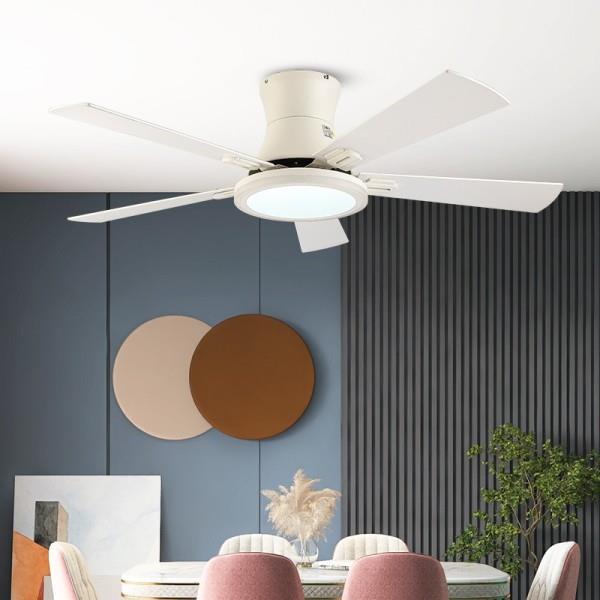 全光谱超薄护眼风扇灯简约家用餐厅客厅极简吸顶五叶吊扇中山灯具