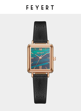 FEYERT时尚方形手表女小众轻奢ins风高级感女士石英表学生女手表
