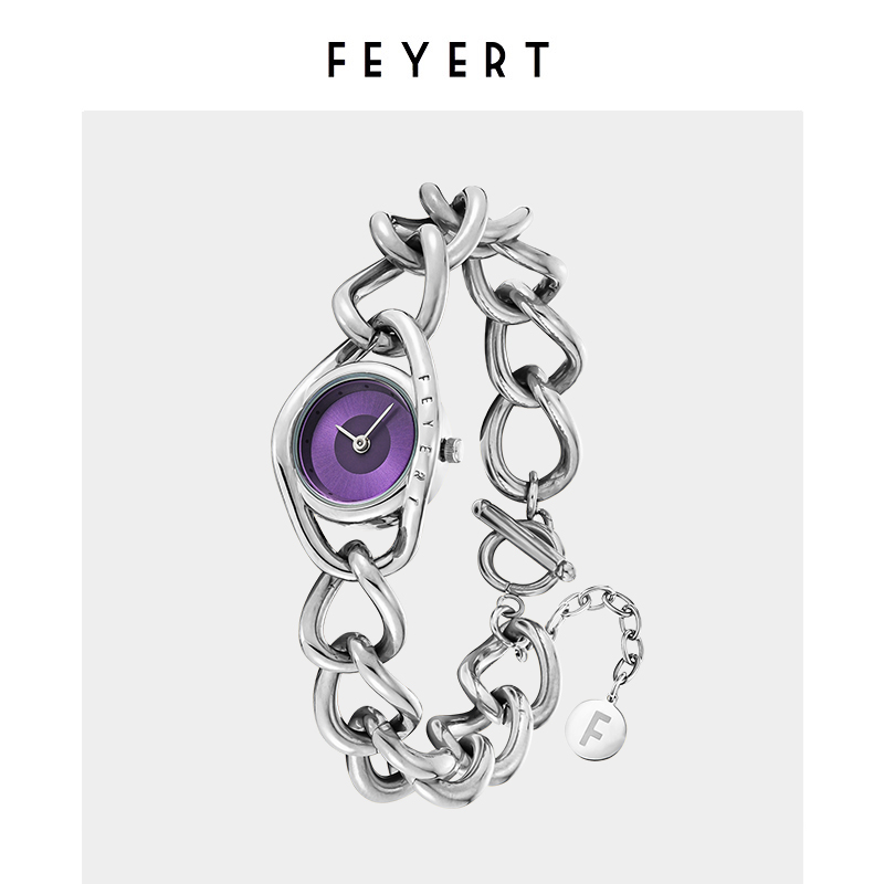 FEYERT手表女轻奢小众高级简约中性款男女款学生2024新款钢链手表