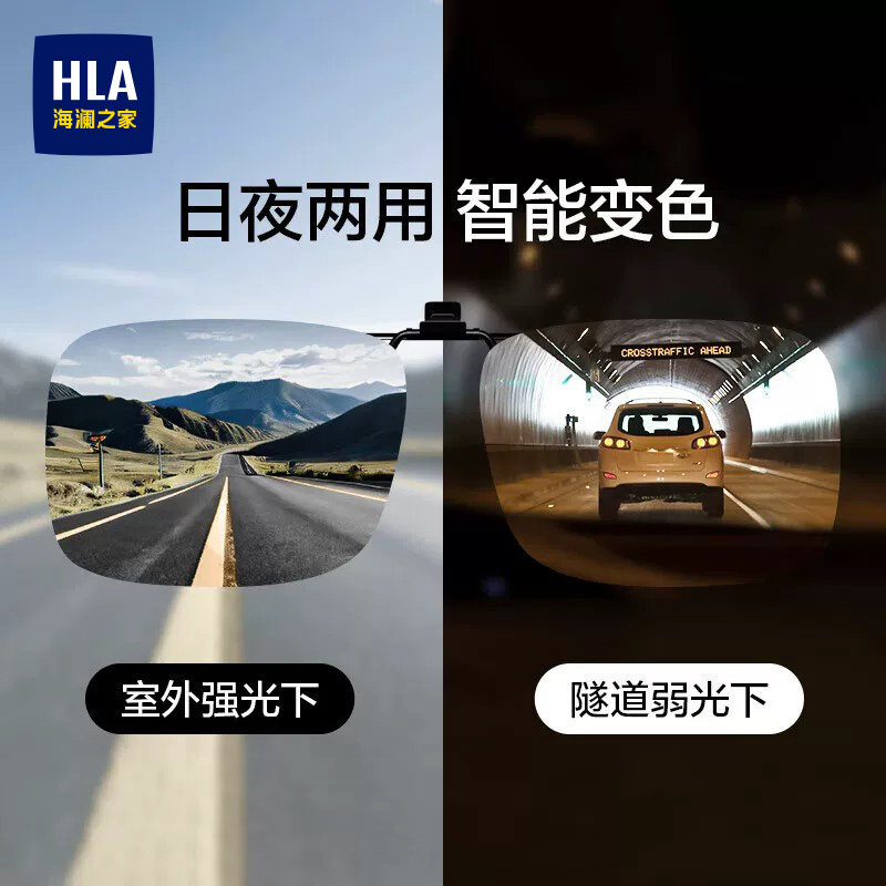 海澜之家日夜两用变色墨镜夹片开车专用晚上防远光灯眩目夜视眼镜