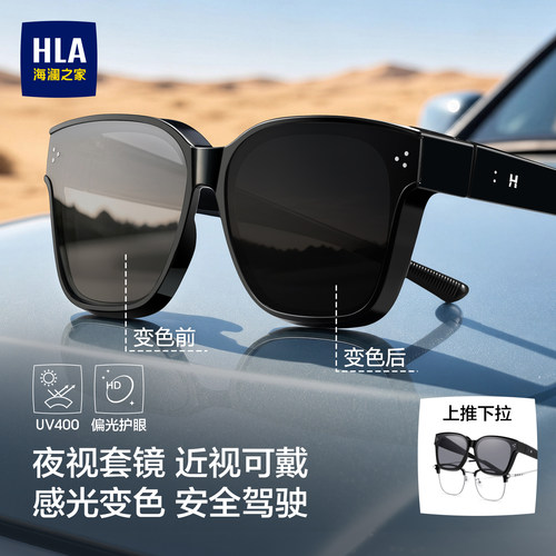 海澜之家偏光变色套镜近视可戴