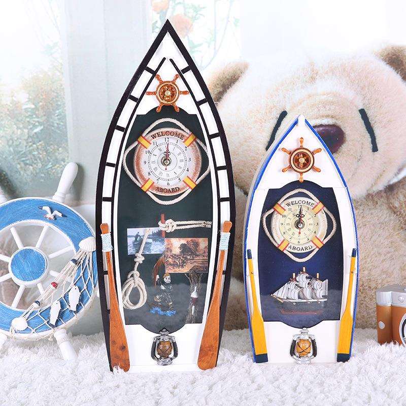 地中海小号收纳柜家居木质船柜客厅装饰品挂墙摆件海洋风船型