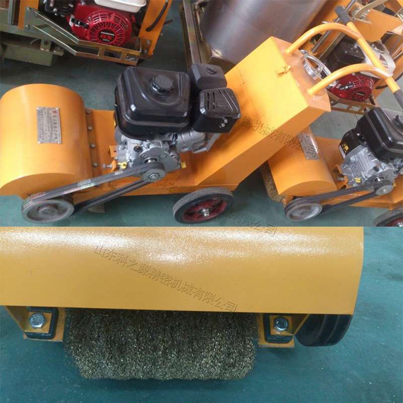手推式高压路面扫路机冷漆标线钢丝刷打磨清扫机地面电动扫地车