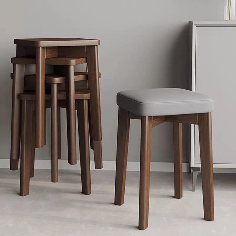 实木凳子家用小板凳现代简约餐桌椅子网红圆凳可叠放餐椅方凳矮凳