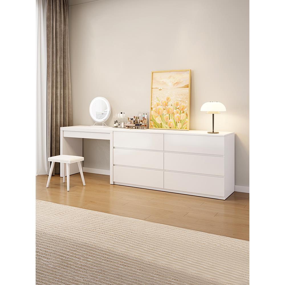 卧室大容量收纳五六八斗柜梳妆台一体组合现代简约床尾抽屉柜