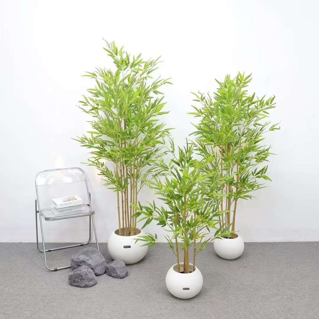 仿真竹子绿植盆栽室内装饰人造假竹子真竹竿园林酒店植物造景摆件
