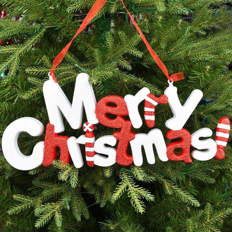 圣诞树装饰Merry Christmas字母牌挂件圣诞橱窗节日场景布置挂饰