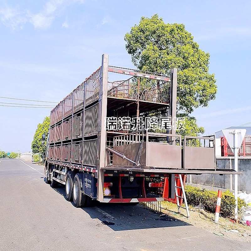 货车垂直升降平台电动卸猪台拉猪车尾板移动式登车桥升降式装卸货