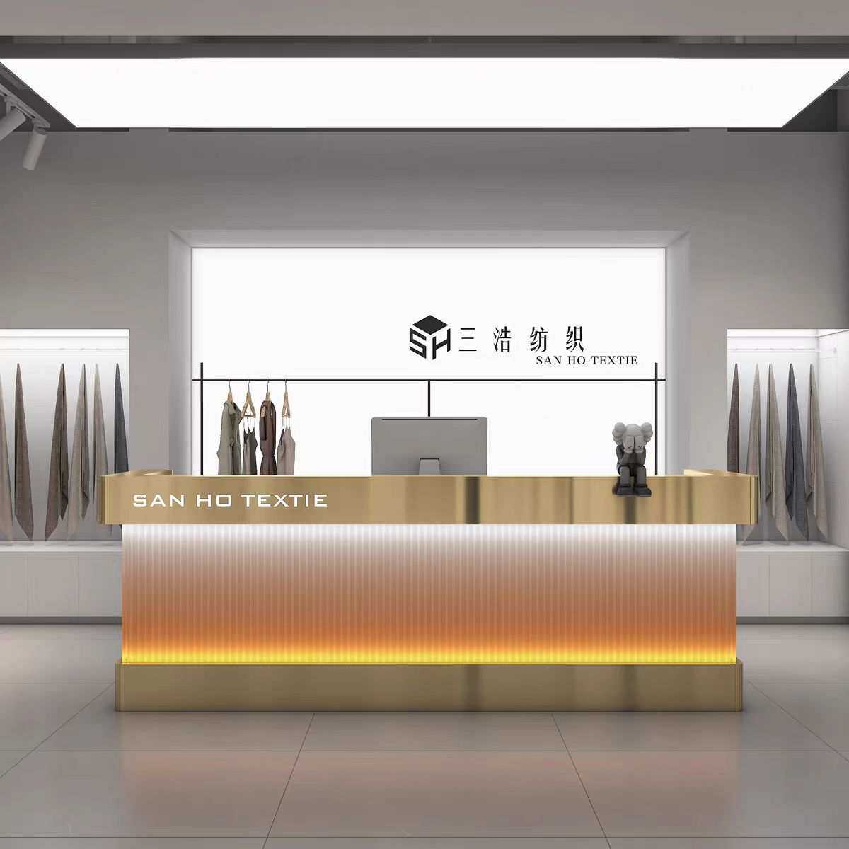 前台接待台不锈钢女装店收银台亚克力轻奢吧台理发店柜台烤商务