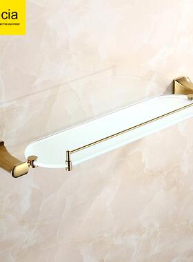 BH502J铜镀金椭圆形单层置物架浴室卫生间挂架浴室五金挂件