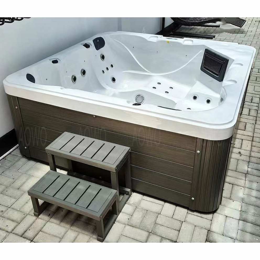豪华户外亚克力冲浪按摩浴缸恒温水疗spa泡池Jacuzzi智能大池花园