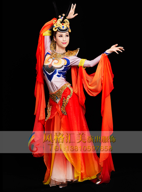 快速发货飞天乐舞敦煌舞蹈服飞天舞演出服装古典仙女千.手观音舞