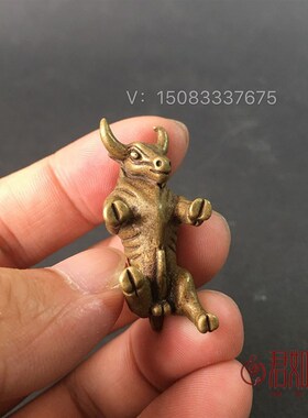 快速发货纯铜生肖牛铜牛小牛劲牛 茶宠铜手把件挂U件牛吊坠实心黄