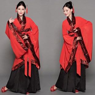 快速发货交领汉服女中国风飘逸广袖古F典舞礼仪之邦舞蹈古装演出