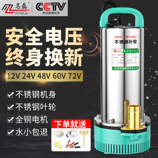 直流潜水泵12v24v48v60v72伏家用电瓶电动车专用抽水泵小型灌溉机