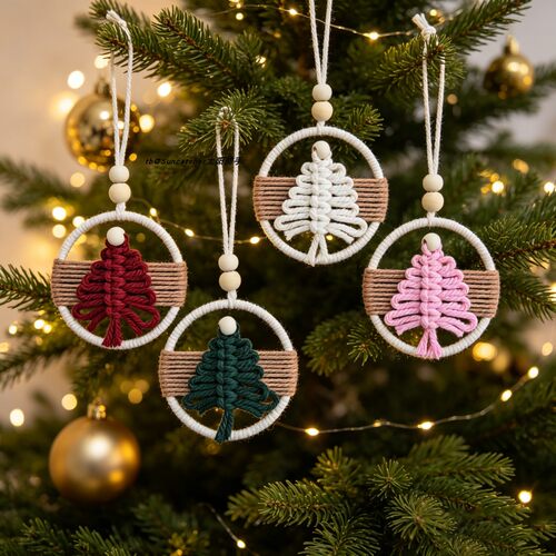手工编织圣诞树挂件Christmas