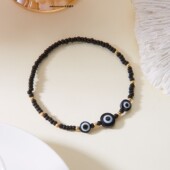 Koz手链脚链 饰品 米珠树脂眼睛情侣款 Evil Eye扁珠恶魔之眼手串