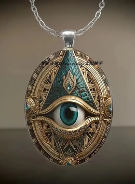 哥特式evileye恶魔之眼玻璃项链