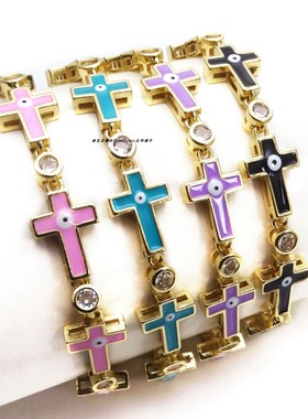 十字架evileye恶魔之眼手链