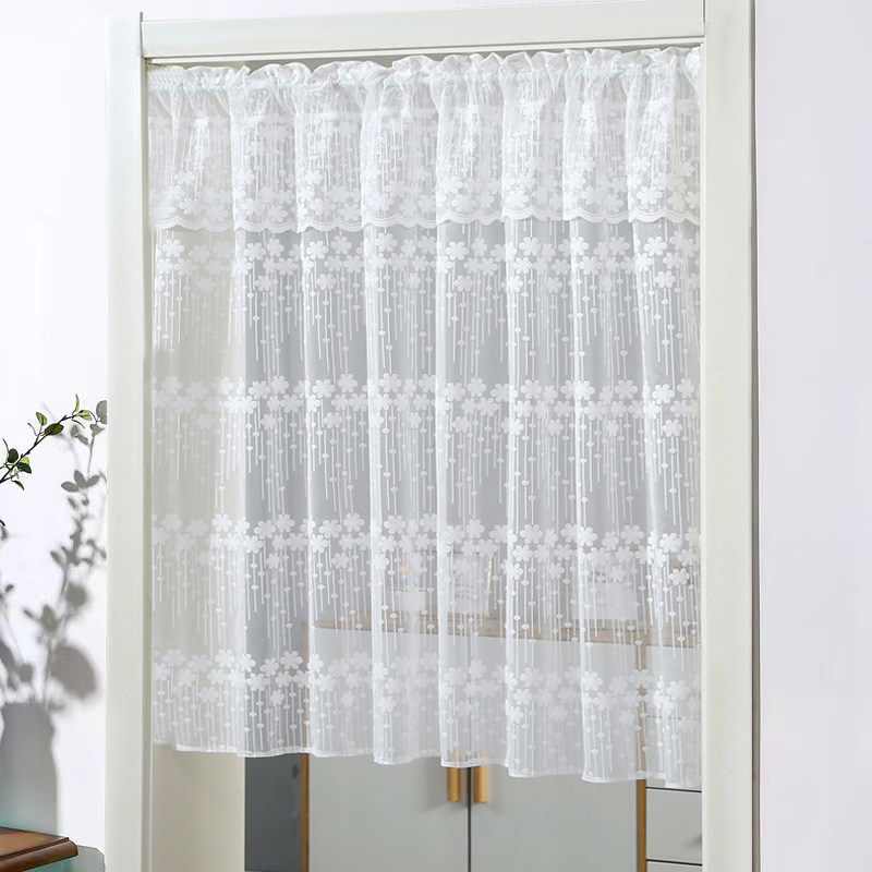 厨房短帘美式门帘书柜半截门帘