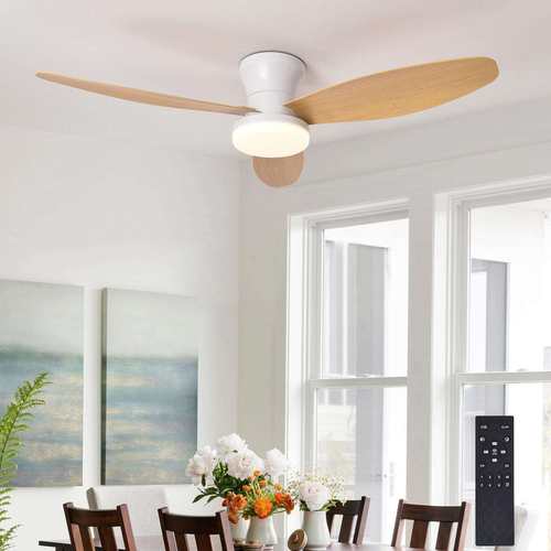 跨境静音风扇灯餐厅灯带电风扇吊灯书房卧室灯具led可调光