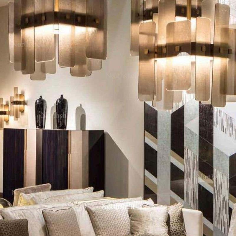 后现代设计师售楼部样板房现代吊灯别墅轻奢客厅餐厅工程造型灯具
