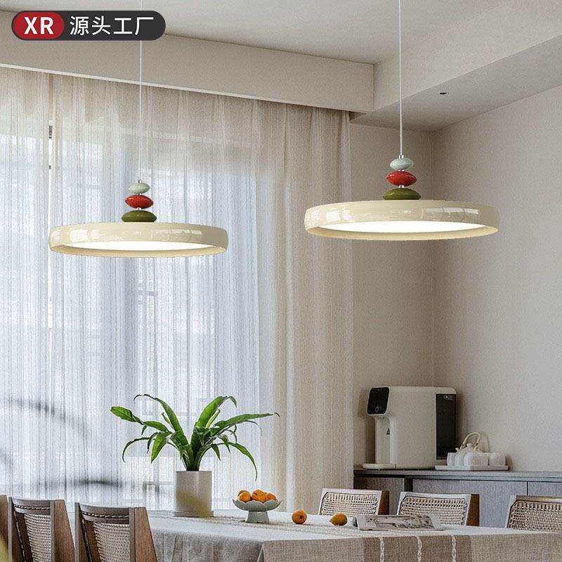 法式奶油风餐厅吊灯中古双头飞碟ph5餐桌灯护眼现代简约岛台灯具