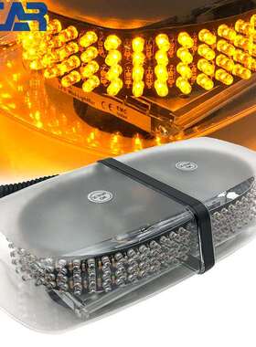 240LED爆闪灯汽车吸顶迷你短排警示灯环卫车顶旋转频闪灯琥珀黄光