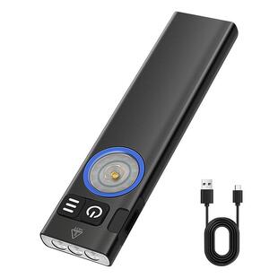 U8多功能手电筒 铝合金强光黄光彩光磁吸便携 充电户外防水手电筒