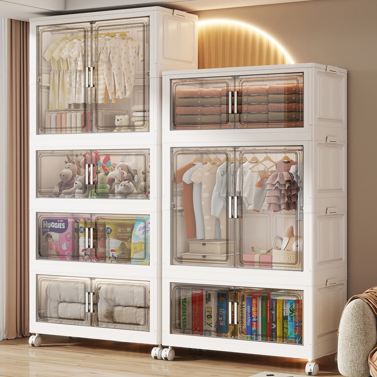 免安装儿童衣柜宝宝衣物收纳柜家用多层折叠衣服储物柜婴儿小衣橱