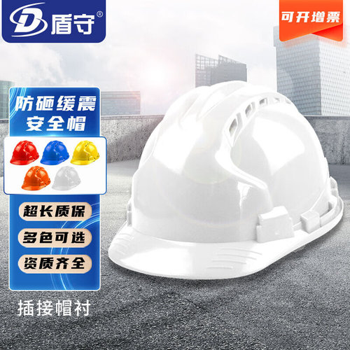 盾守ABS安全帽国标三筋V型透气插接帽衬工业头盔电力工程工地建筑-封面