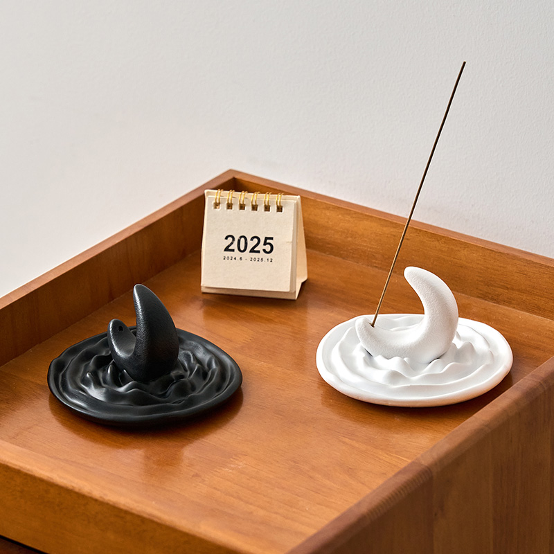 原创北欧风月牙线香托盘香插香座