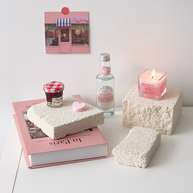 高级感肌理砖石拍照道具ins拍摄背景首饰品拍摄柜台陈列摆件装饰