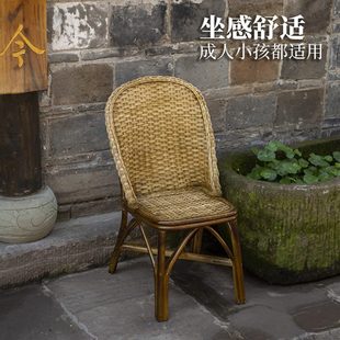 靠背老人户外腾椅天然阳台家用手工椅老式 夏季 三件套子凳子真藤椅
