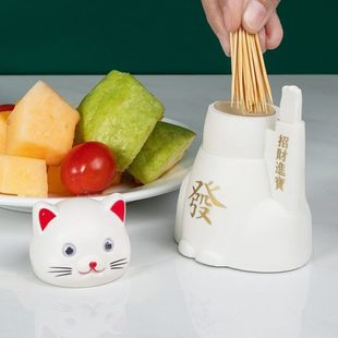 牙轻奢厅弹出牙签筒N家用高个性 盒收纳餐创意牙签盒颜值新款 自动
