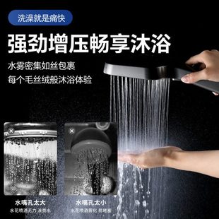 枪加压宾馆态花洒喷头酒店出顶喷增压白大花洒硅胶奶水液灰淋浴大